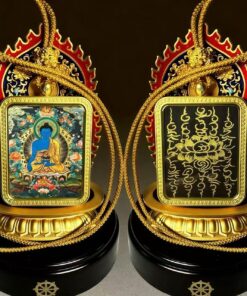 Vitality Shield: Hand-Painted Medicine Buddha Thangka for Immune Support & Holistic Healing