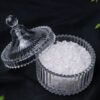 Mongolian Yurt Style Glass Bowl Set with Free 300g White Quartz Cleansing Stones