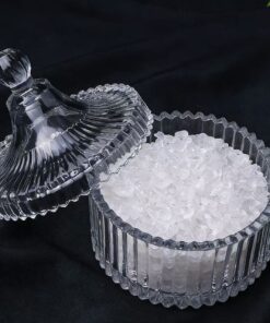 Mongolian Yurt Style Glass Bowl Set with Free 300g White Quartz Cleansing Stones