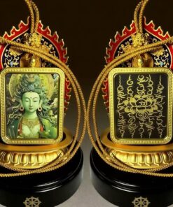 Divine Feminine Protection: Hand-Painted Green Tara Thangka Amulet for Women’s Safety & Wellbeing