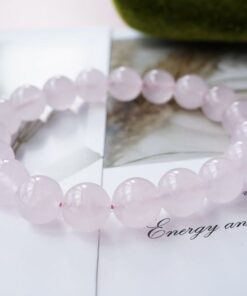 Alternative view of Rose Aura Crystal Heart Chakra Bracelet