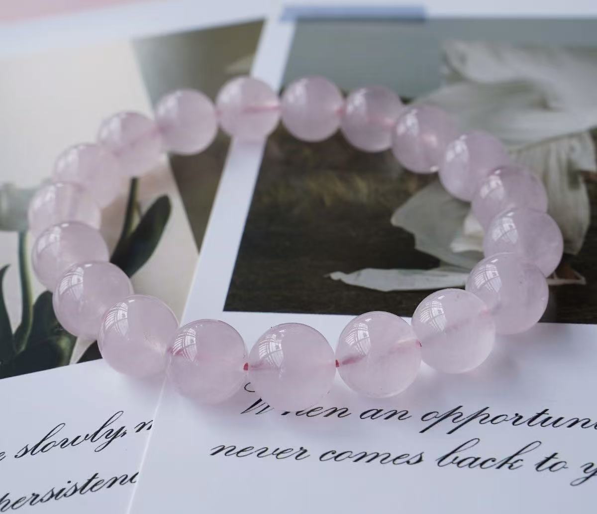 Rose Aura Crystal Heart Chakra Bracelet - Image 3