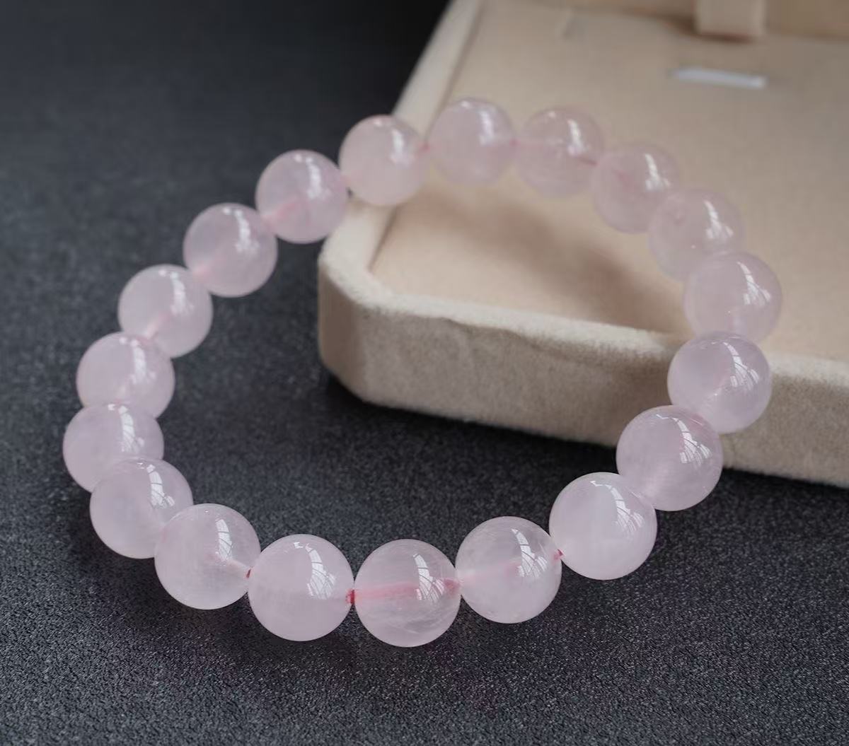 Rose Aura Crystal Heart Chakra Bracelet