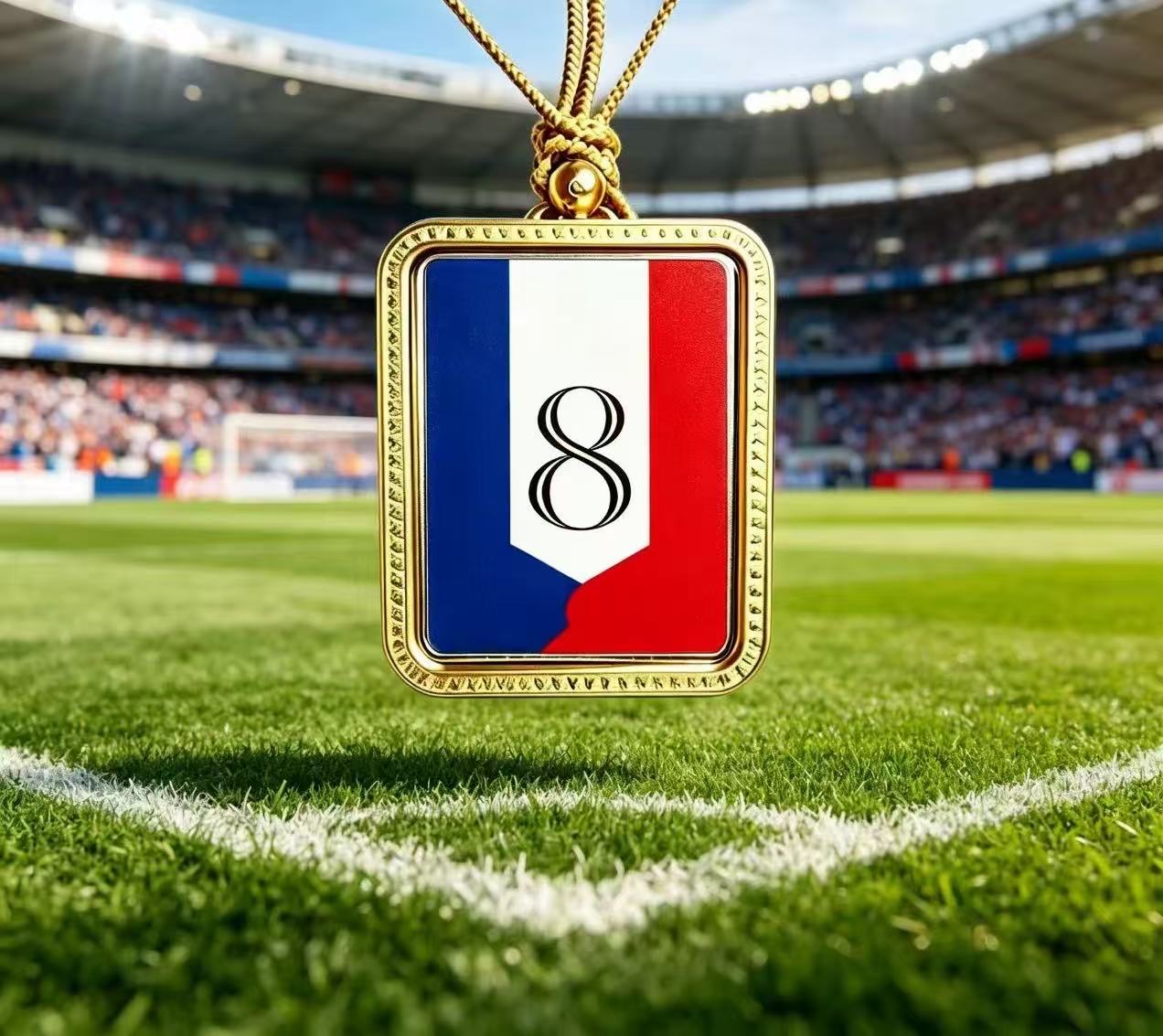 France National Team #8 Soccer Thangka Pendant - 2026 World Cup Fan Jewelry